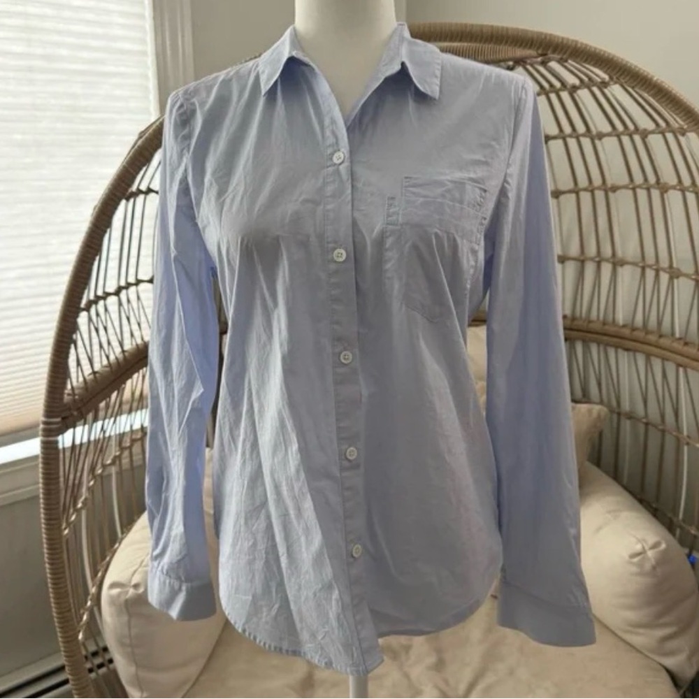 Jenni Kayne Light Blue Boyfriend Button Down Cotton Shirt Size Small